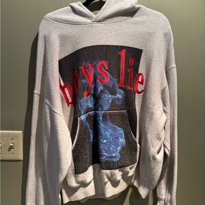 Boys Lie Gray and Red Graphic Hoodie Sweatshirt